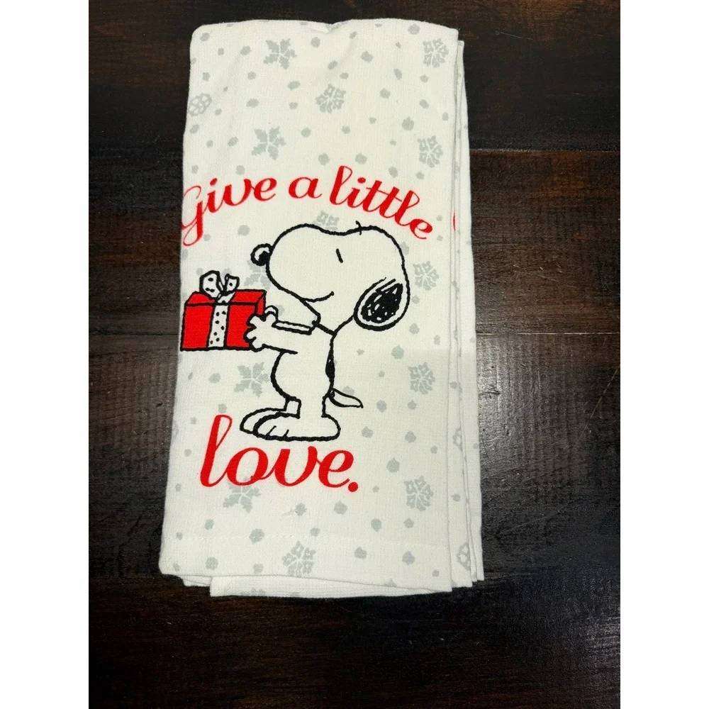 Peanuts Snoopy Christmas Kitchen Towels Give a Little Love Snowflake Gift‎